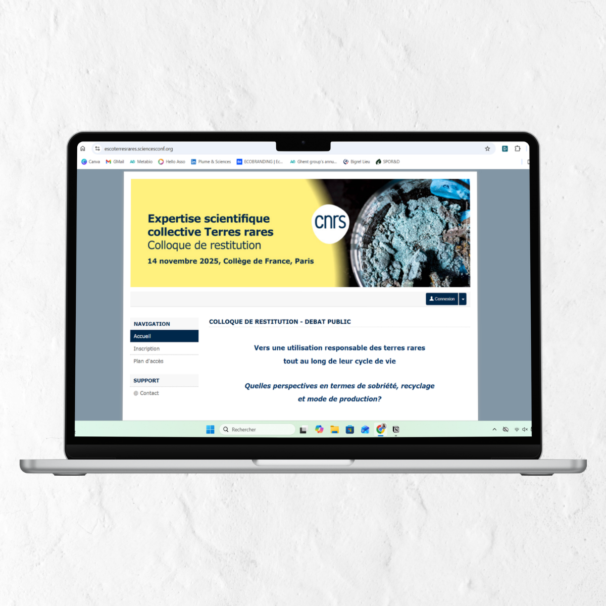 Capture d'écran site web CNRS
