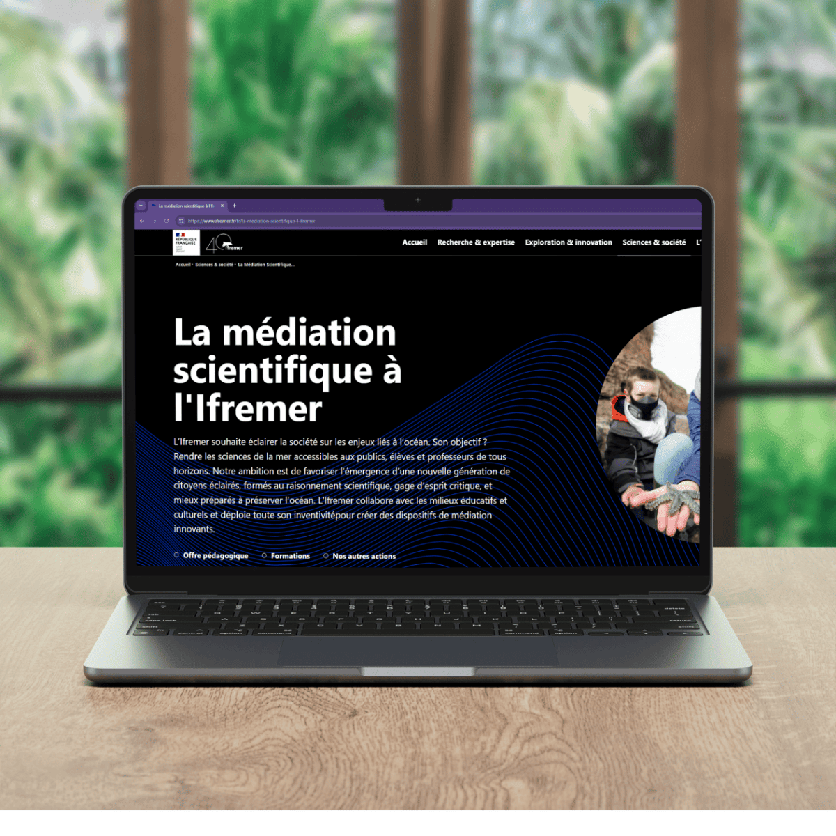 Capture d'écran site web Ifremer
